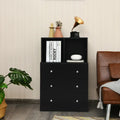 3 Drawer Dresser with Cubbies Storage Chest for Bedroom Living Room-Black - Black - Dressers & Chests