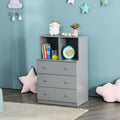 3 Drawer Dresser with Cubbies Storage Chest for Bedroom Living Room-Gray - Gray - Dressers & Chests