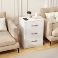3 Drawer Nightstand with Storage for Living Room-White Costway