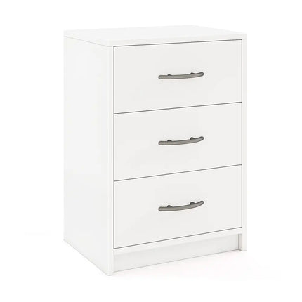 3 Drawer Nightstand with Storage for Living Room-White Costway