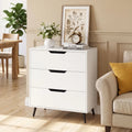 3-Drawer Rustic Farmhouse Wooden Storage Dresser-White - White - Dressers & Chests