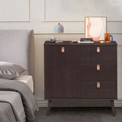 3-drawer Sideboard Storage Display Cabinet-Brown Costway