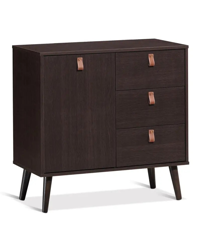 3-drawer Sideboard Storage Display Cabinet-Brown - Brown - Dressers & Chests