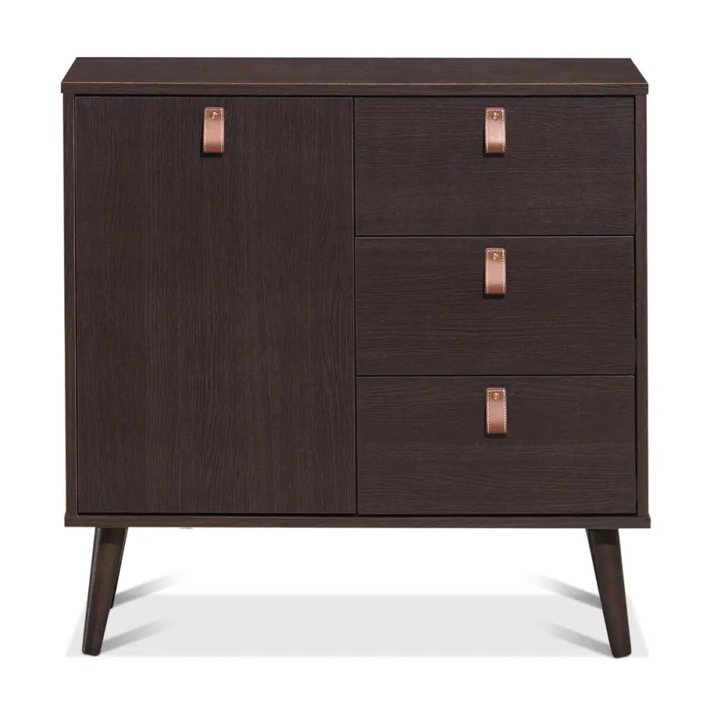 3-drawer Sideboard Storage Display Cabinet-Brown - Brown - Dressers & Chests