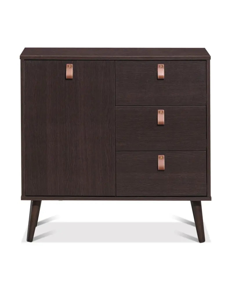 3-drawer Sideboard Storage Display Cabinet-Brown - Brown - Dressers & Chests