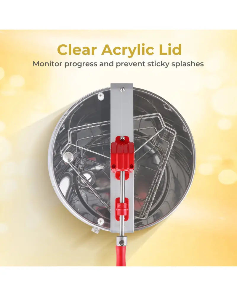 3 Frame Manual Honey Extractor with Bottom Gravity Flow Gate and Clear Lid for Home Apiary - Small Appliances