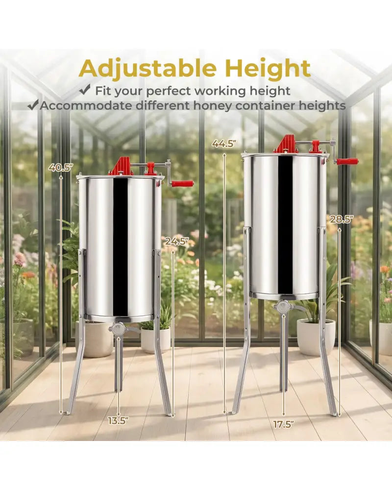 3 Frame Manual Honey Extractor with Bottom Gravity Flow Gate and Clear Lid for Home Apiary - Small Appliances