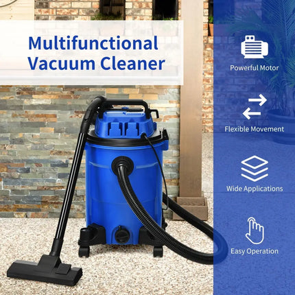 3 in 1 6.6 Gallon 4.8 Peak HP Wet Dry Vacuum Cleaner with Blower - Blue - Oasis Home Essentials
