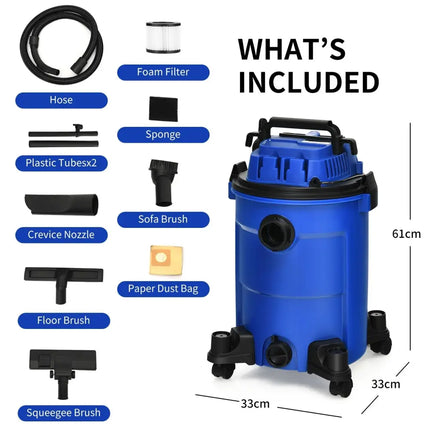 3 in 1 6.6 Gallon 4.8 Peak HP Wet Dry Vacuum Cleaner with Blower - Blue - Oasis Home Essentials