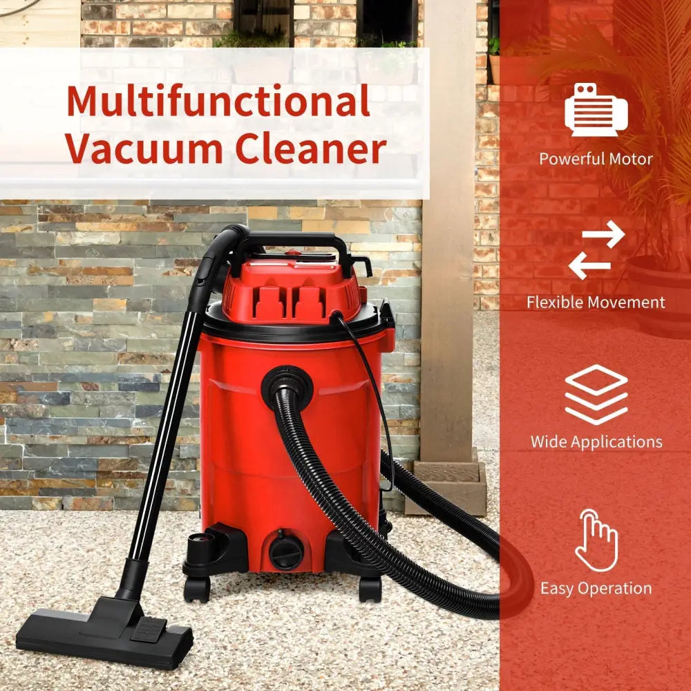 3 in 1 6.6 Gallon 4.8 Peak HP Wet Dry Vacuum Cleaner with Blower - Red - Oasis Home Essentials