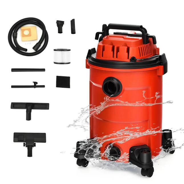 3 in 1 6.6 Gallon 4.8 Peak HP Wet Dry Vacuum Cleaner with Blower - Red - Oasis Home Essentials
