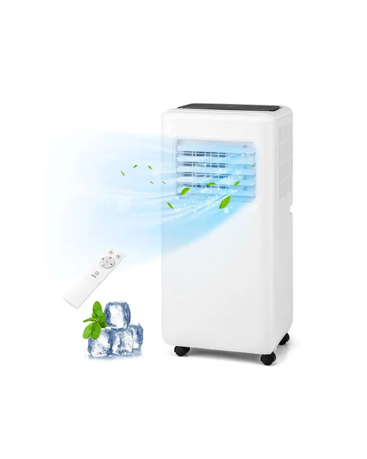3-in-1 8000 BTU Portable Air Conditioner with Remote Control-White - White - Portable Air Conditioners