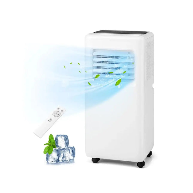 3-in-1 8000 BTU Portable Air Conditioner with Remote Control-White Costway