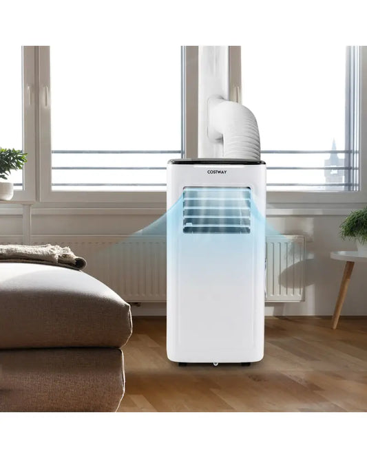 3-in-1 9000 BTU Air Conditioner with Dehumidifier and 24H Timer-White - White - Portable Air Conditioners