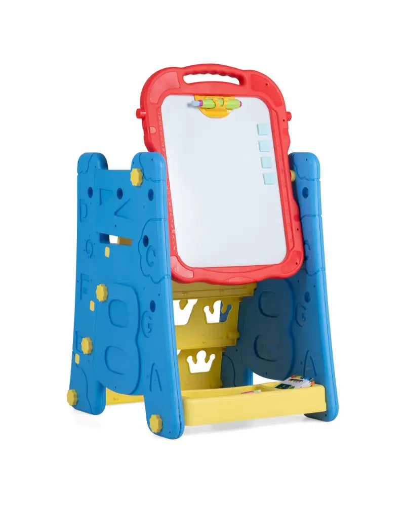 3 in 1 Art Easel for Kids with Double Sided Magnetic Board-Blue - Blue - Art Easels