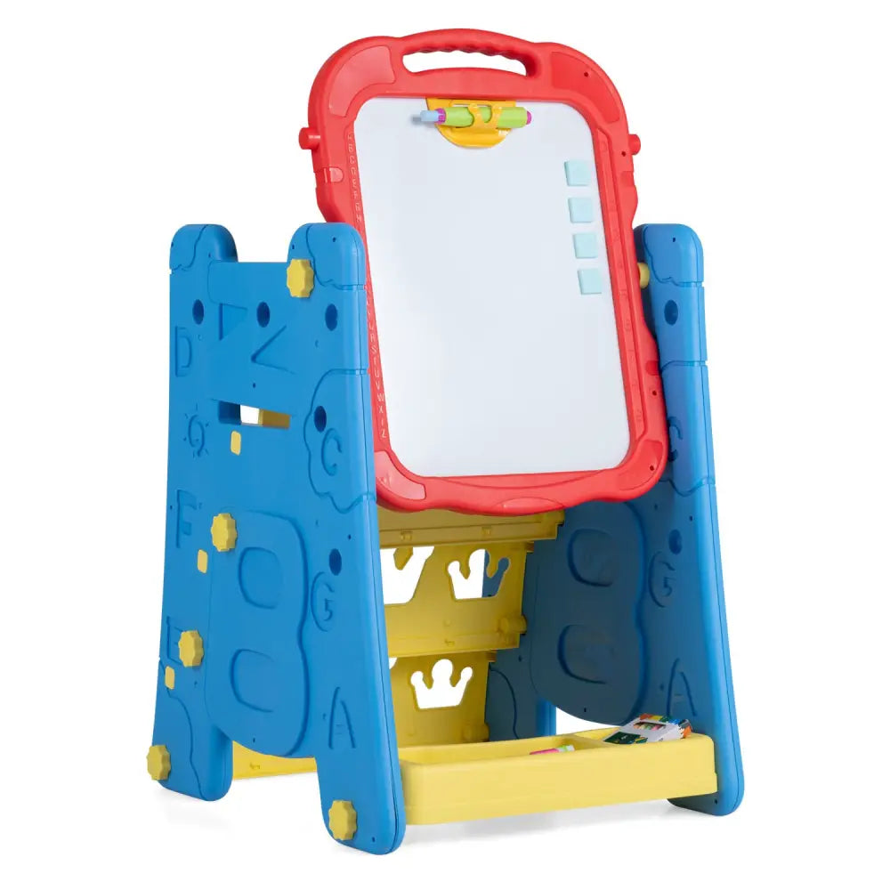 3 in 1 Art Easel for Kids with Double Sided Magnetic Board-Blue - Blue - Art Easels