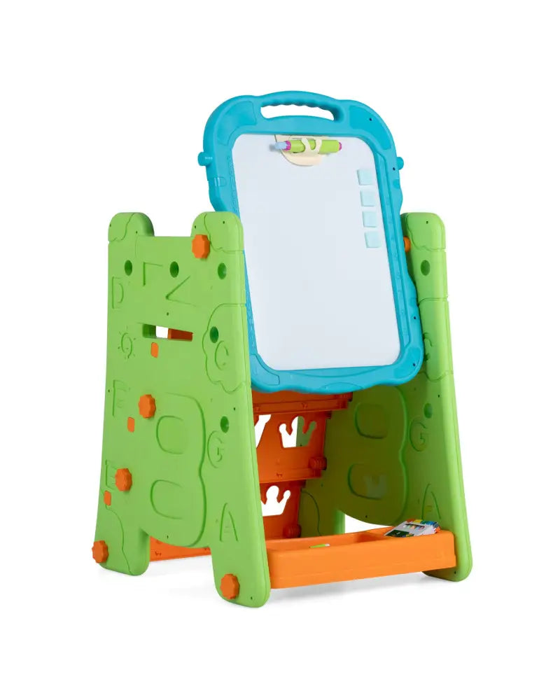 3 in 1 Art Easel for Kids with Double Sided Magnetic Board-Green - Green - Art Easels