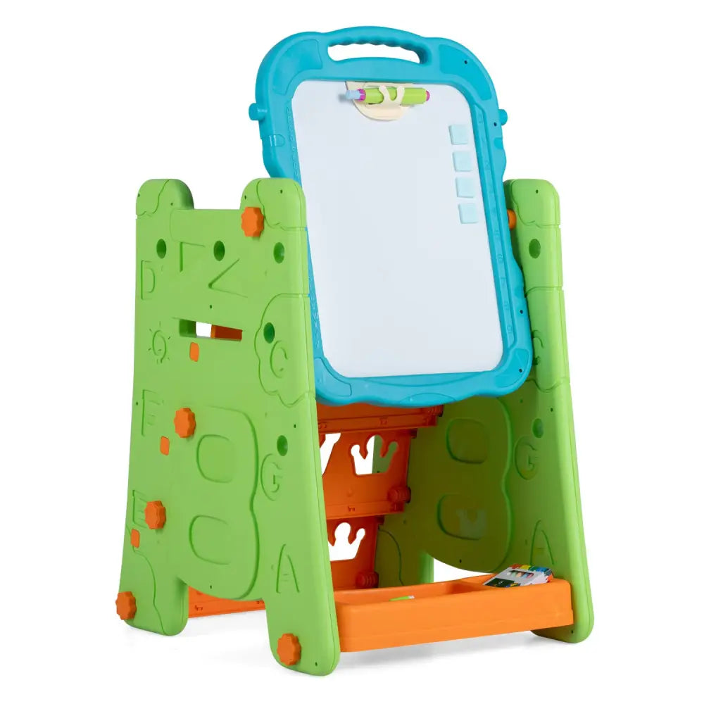 3 in 1 Art Easel for Kids with Double Sided Magnetic Board-Green - Green - Art Easels