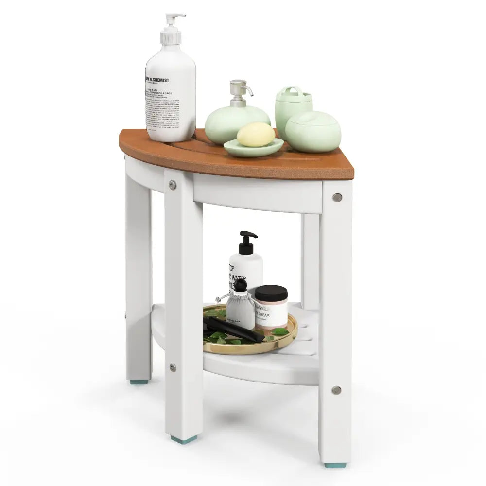 3-in-1 Bath & Storage Combo: Tall Cabinet Shower Bench & Buffet Sideboard - Floor Cabinets