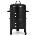 3-in-1 Charcoal BBQ Grill Cambo with Built-in Thermometer - Black - Outdoor Grills