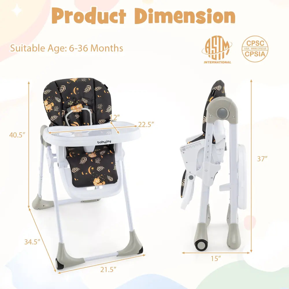 3-In-1 Convertible Baby High Chair for Toddlers-Dark Brown - Deep Brown - High Chairs