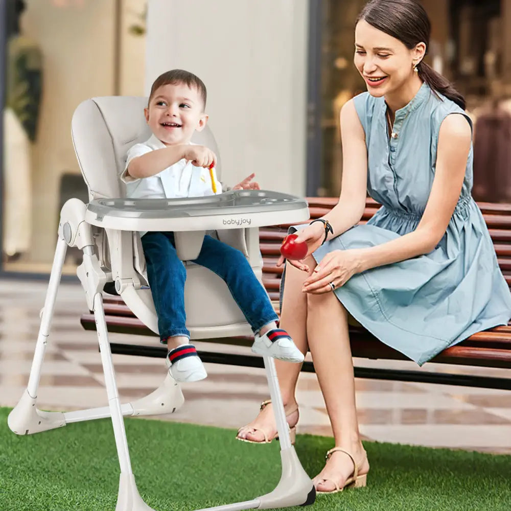 3-In-1 Convertible Baby High Chair for Toddlers-Gray - Gray - High Chairs