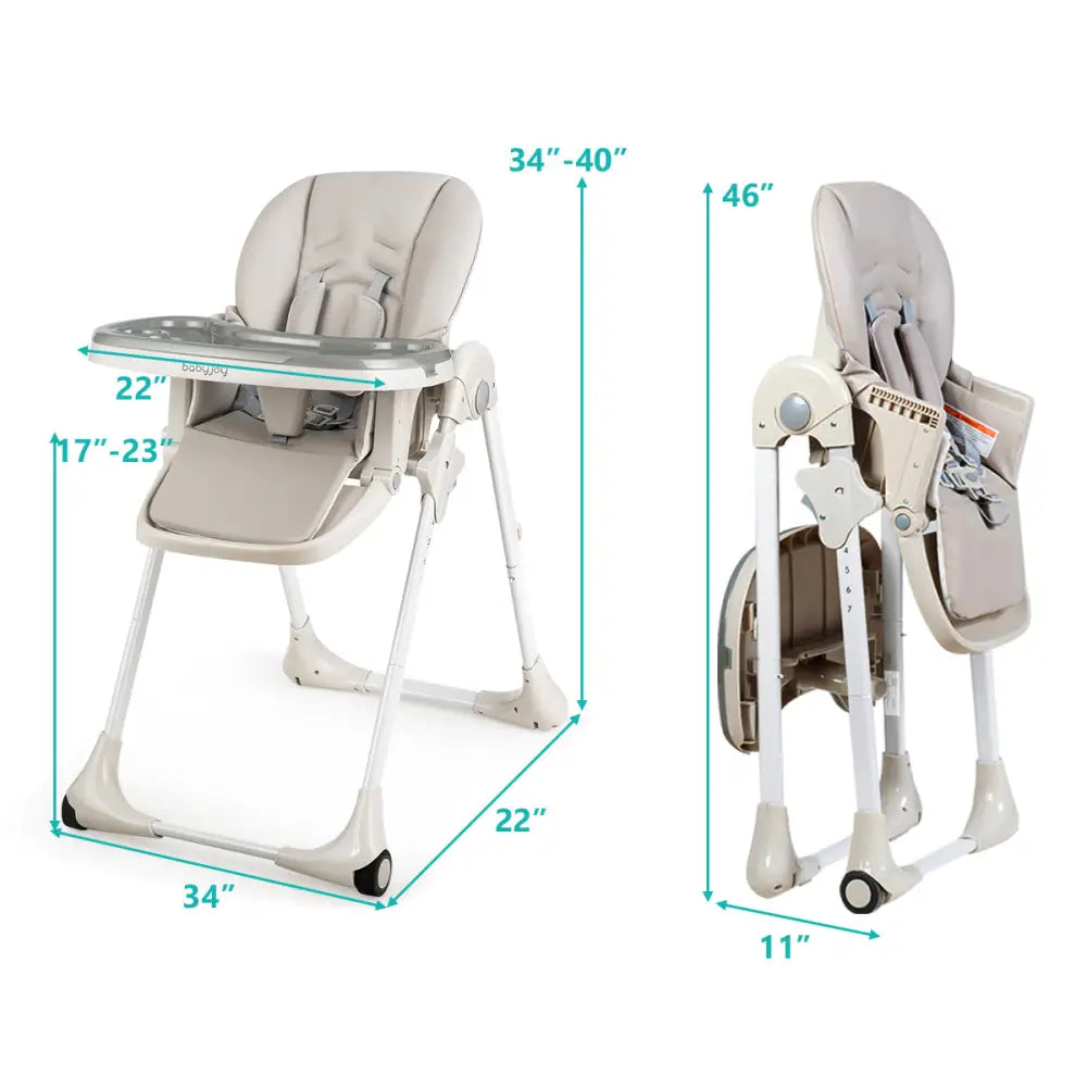 3-In-1 Convertible Baby High Chair for Toddlers-Gray - Gray - High Chairs