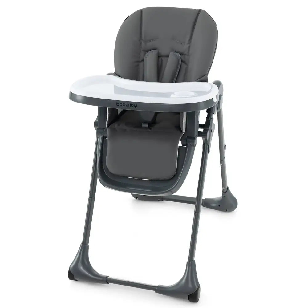 3-In-1 Convertible Baby High Chair with 7 Heights and Double Food Tray-Dark Gray - Dark Gray - High Chairs