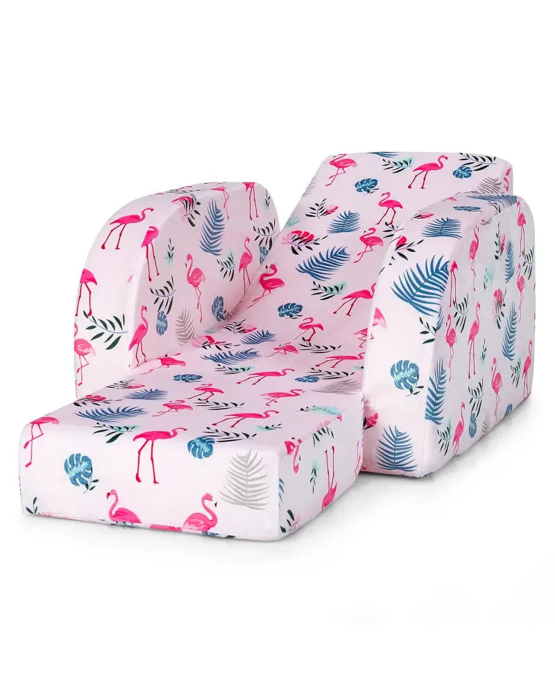 3-in-1 Convertible Kid Sofa Bed Flip-Out Chair Lounger for Toddler-Pink - Pink - Kids Chairs & Seating