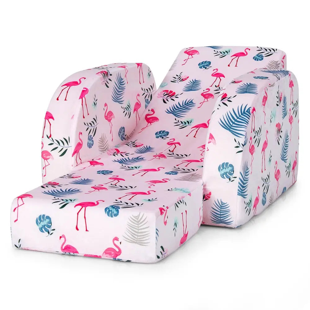 3-in-1 Convertible Kid Sofa Bed Flip-Out Chair Lounger for Toddler-Pink - Pink - Kids Chairs & Seating
