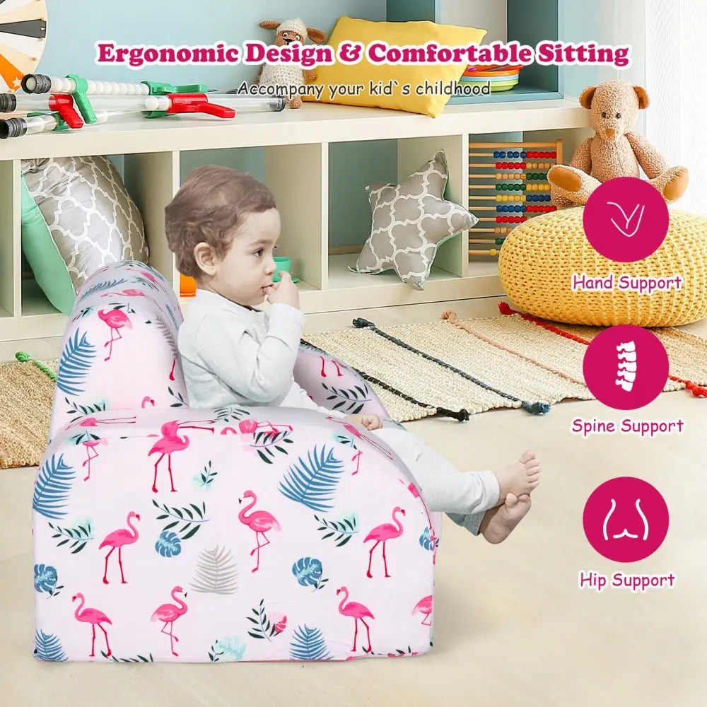 3-in-1 Convertible Kid Sofa Bed Flip-Out Chair Lounger for Toddler-Pink - Pink - Kids Chairs & Seating