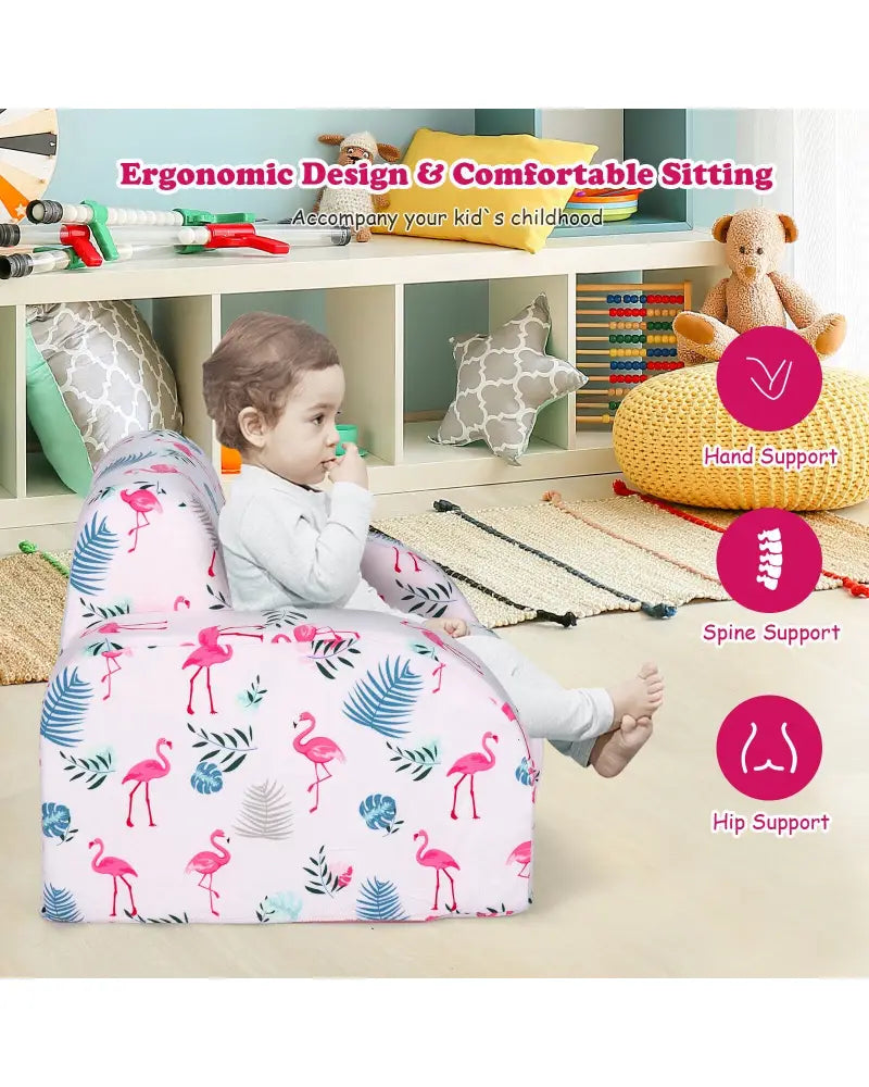 3-in-1 Convertible Kid Sofa Bed Flip-Out Chair Lounger for Toddler-Pink - Pink - Kids Chairs & Seating