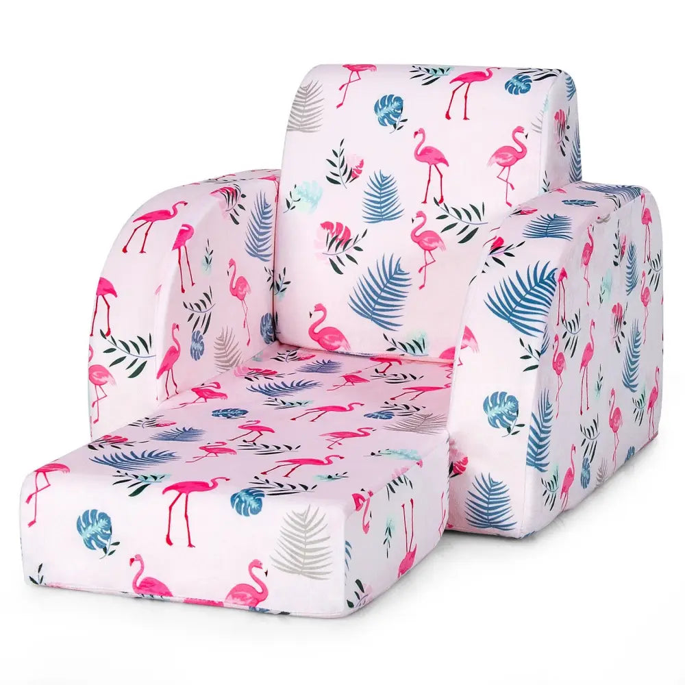 3-in-1 Convertible Kid Sofa Bed Flip-Out Chair Lounger for Toddler-Pink - Pink - Kids Chairs & Seating