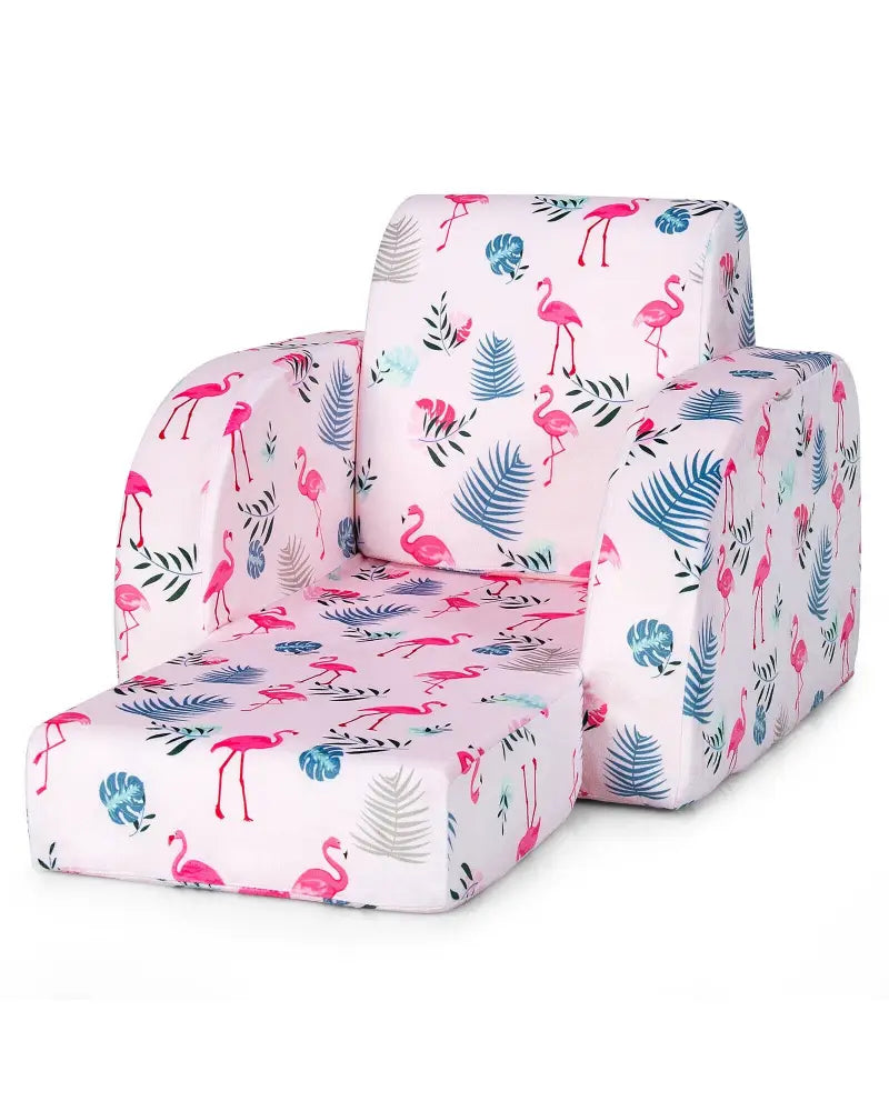 3-in-1 Convertible Kid Sofa Bed Flip-Out Chair Lounger for Toddler-Pink - Pink - Kids Chairs & Seating
