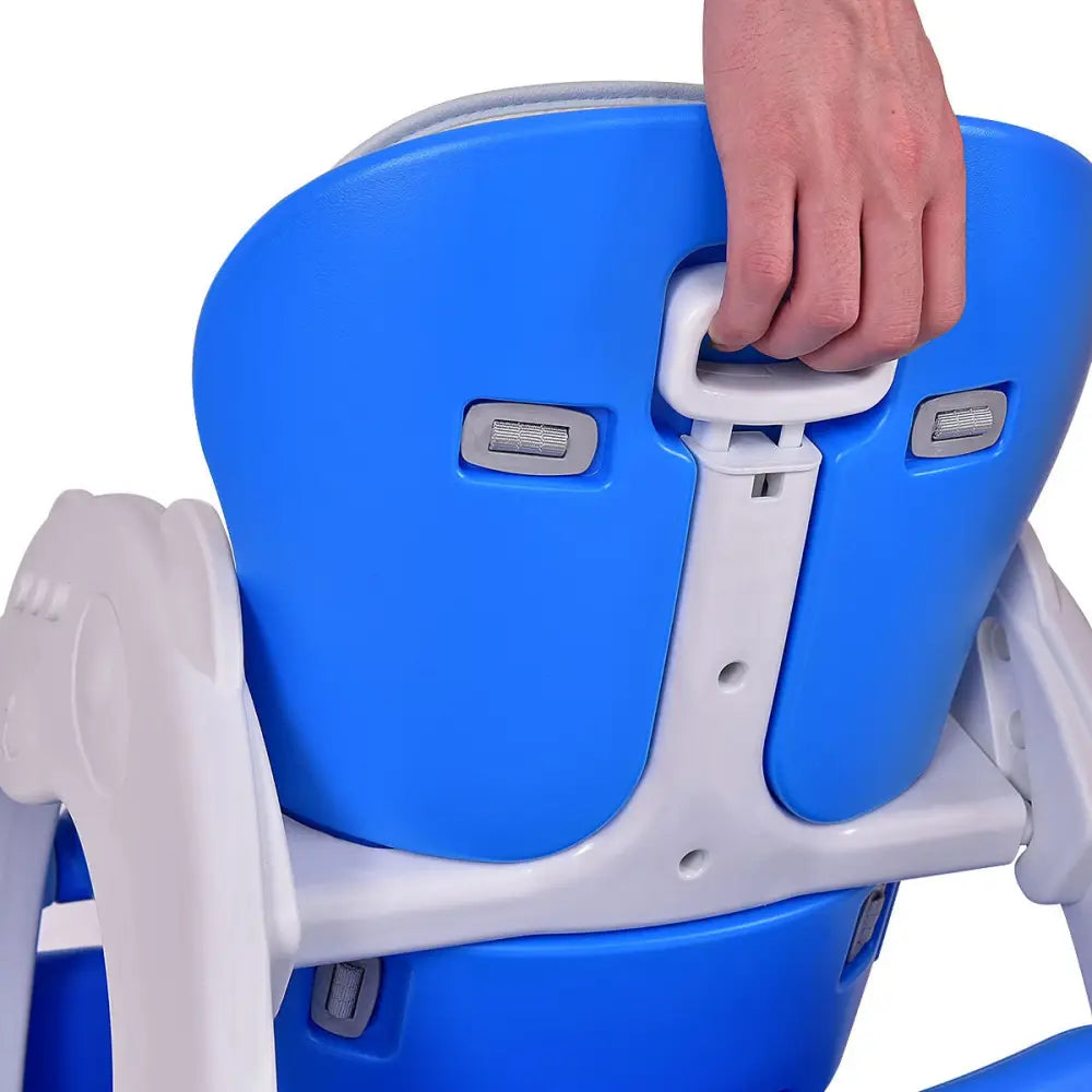 3 in 1 Convertible Play Table Seat Baby High Chair-Blue - Blue - High Chairs