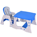 3 in 1 Convertible Play Table Seat Baby High Chair-Blue - Blue - High Chairs