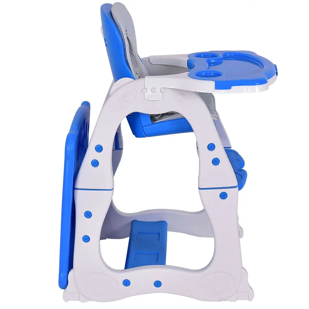 3 in 1 Convertible Play Table Seat Baby High Chair-Blue - Blue - High Chairs