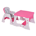 3 in 1 Convertible Play Table Seat Baby High Chair-Pink - Pink - High Chairs