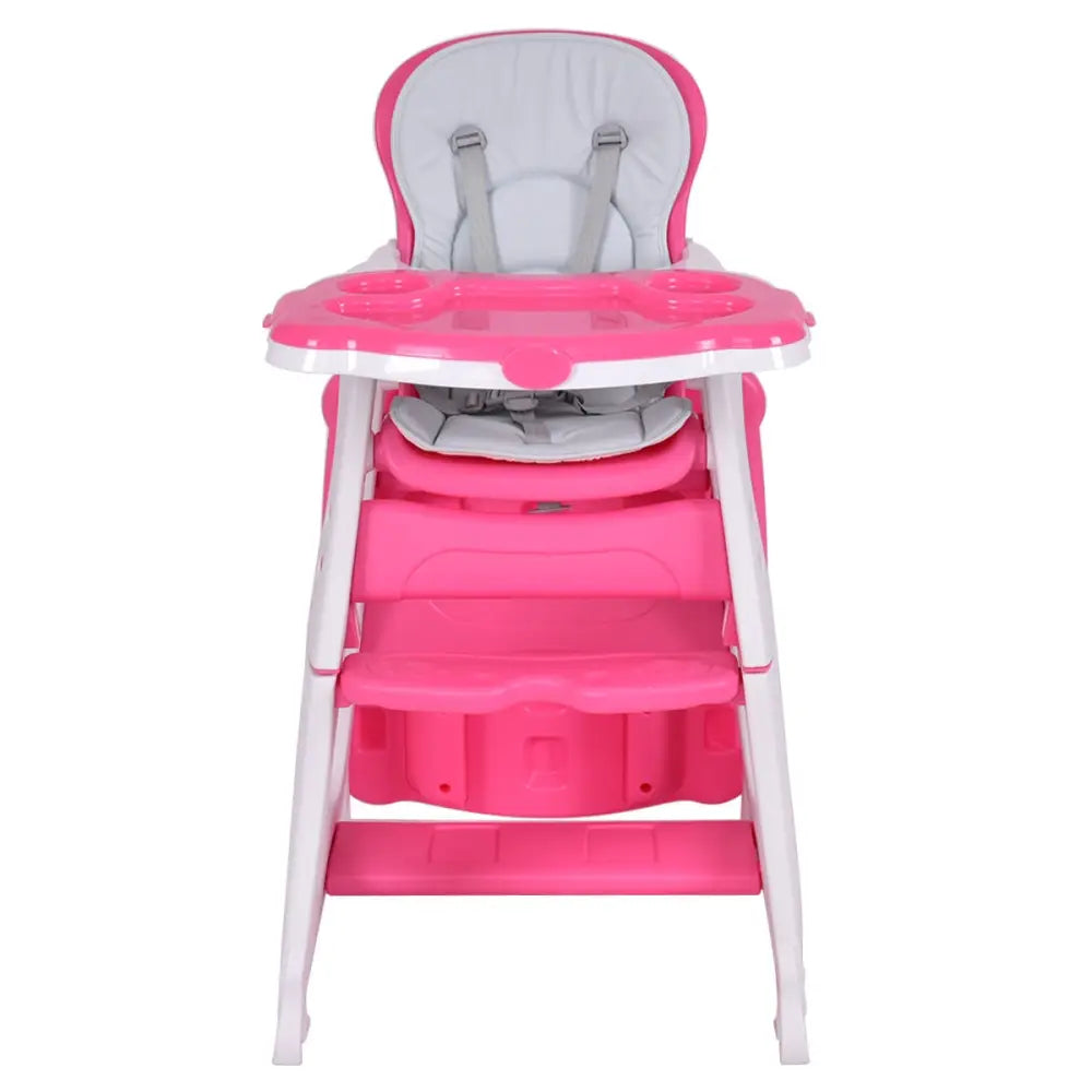 3 in 1 Convertible Play Table Seat Baby High Chair-Pink - Pink - High Chairs