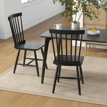 3-in-1 Dining Set: Windsor Chairs  Industrial Sideboard & Wall-Mount Wine Rack Combo Costway
