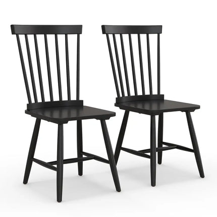 3-in-1 Dining Set: Windsor Chairs  Industrial Sideboard & Wall-Mount Wine Rack Combo Costway
