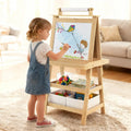 3-in-1 Double-Sided Storage Art Easel-Natural - Natural - Art Easels