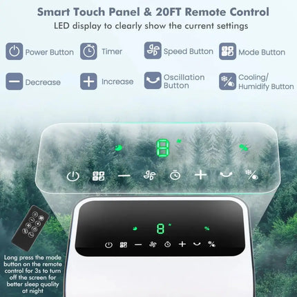 3-in-1 Evaporative Air Cooler with 12H Timer Remote-White Costway
