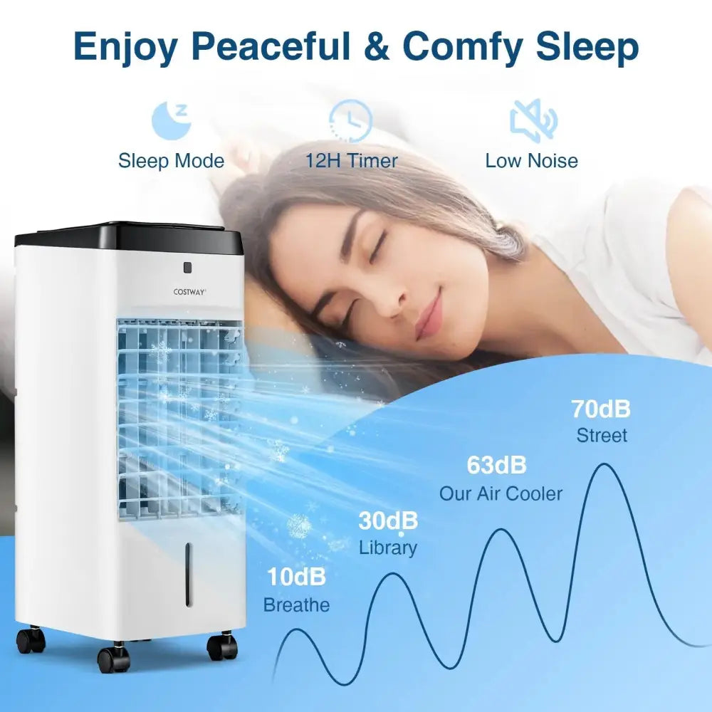 3-in-1 Evaporative Air Cooler with 4 Modes-White Costway