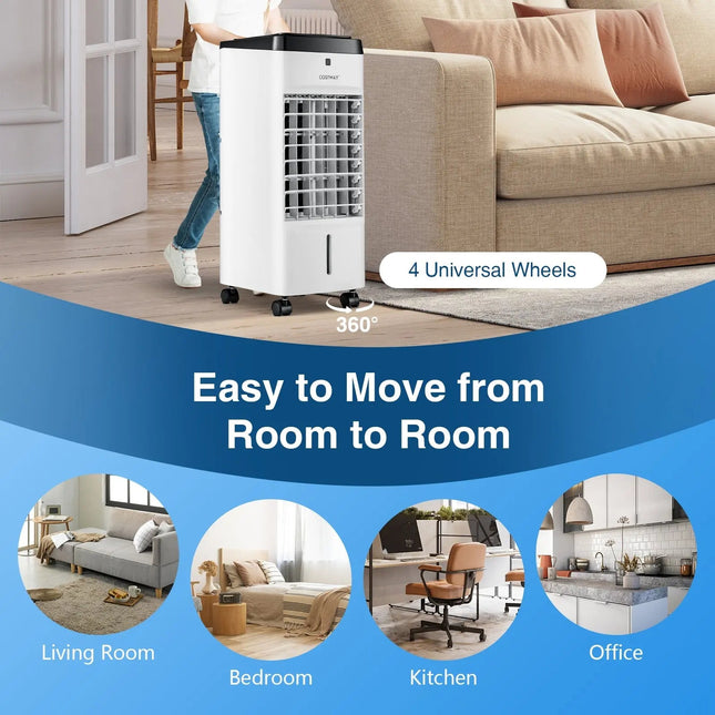 3-in-1 Evaporative Air Cooler with 4 Modes-White Costway