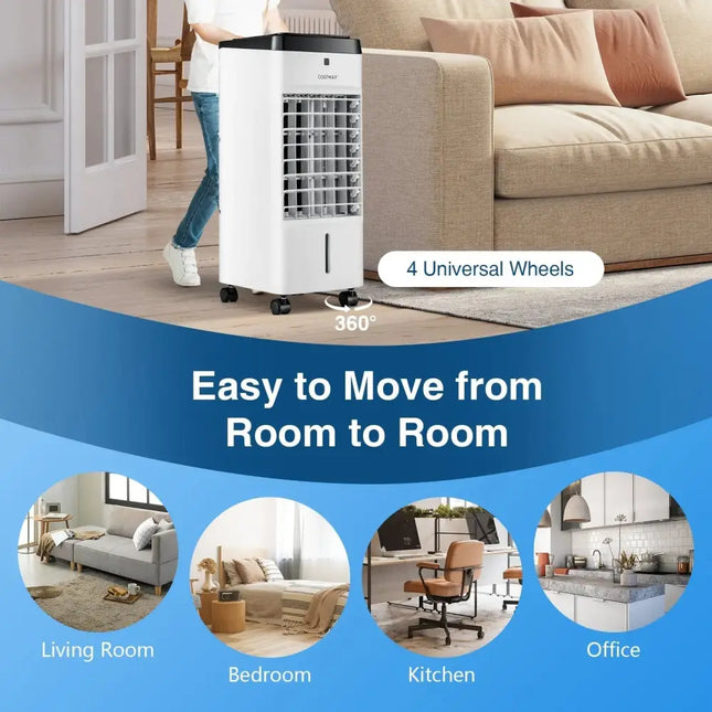 3-in-1 Evaporative Air Cooler with 4 Modes-White Costway