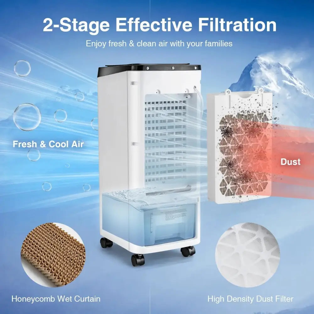 3-in-1 Evaporative Air Cooler with 4 Modes-White Costway