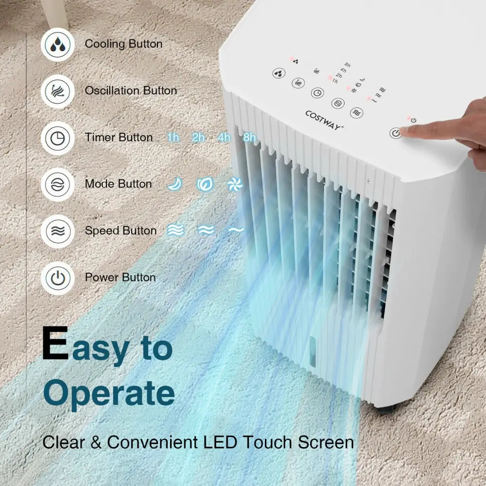 3-in-1 Evaporative Air Cooler with 3 Modes-White - White - Air Coolers