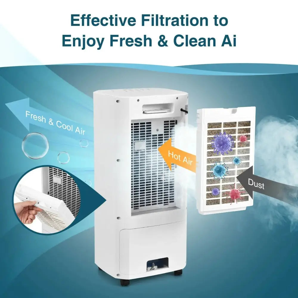 3-in-1 Evaporative Air Cooler with 3 Modes-White Costway