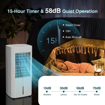 3-in-1 Evaporative Air Cooler with 3 Modes-White Costway
